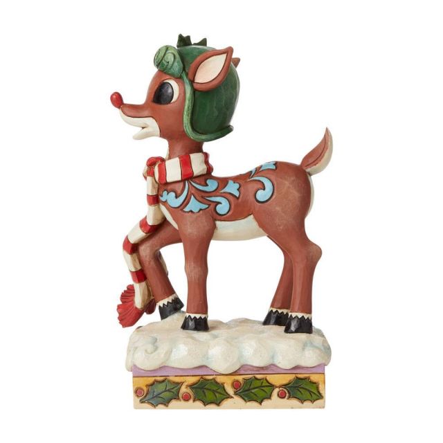 Jim Shore Traditions Rudolph In Aviator Hat And Scarf Figurine