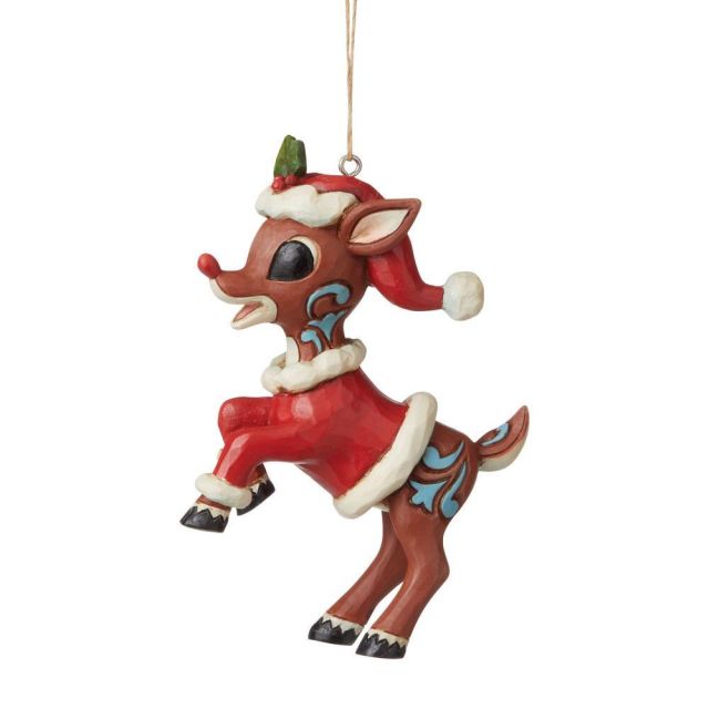 Jim Shore Traditions Rudolph In Santa Suit Hanging Ornament