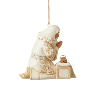 Jim Shore Holiday Lustre Santa With Baby Jesus Ornament