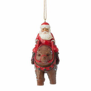 Jim Shore Heartwood Creek Santa Riding Bear Ornament