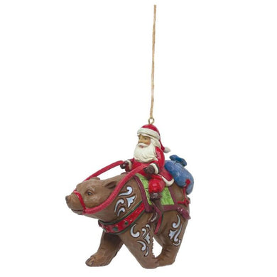 Jim Shore Heartwood Creek Santa Riding Bear Ornament