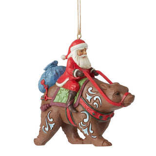 Jim Shore Heartwood Creek Santa Riding Bear Ornament