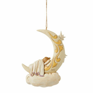 Jim Shore Heartwood Creek Baby Sleeping on Moon Ornament