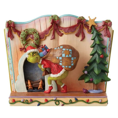 Jim Shore The Sneaky Grinch Stealing Presents Storybook Figurine