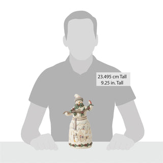 Jim Shore White Woodland Snowman With Pine Garland Figurine