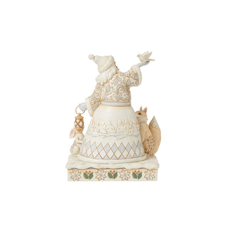 Jim Shore White Woodland Santa Holding Dove Figurine
