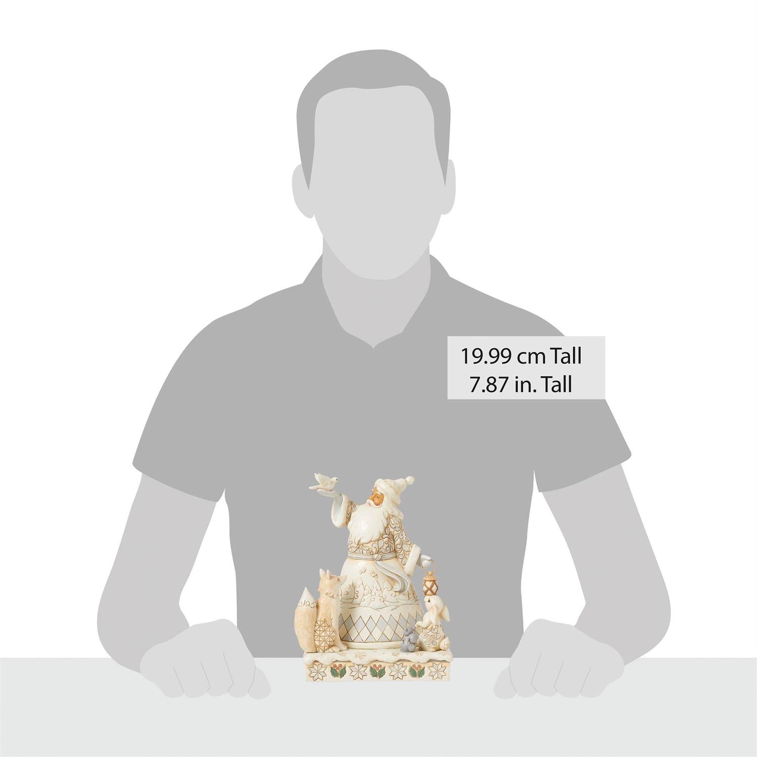 Jim Shore White Woodland Santa Holding Dove Figurine