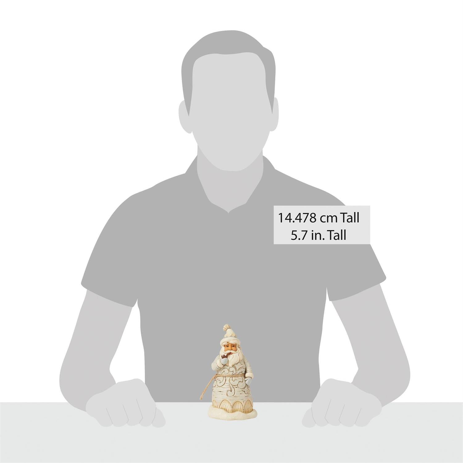 Jim Shore White Woodland Carved Santa With Pipe Figurine