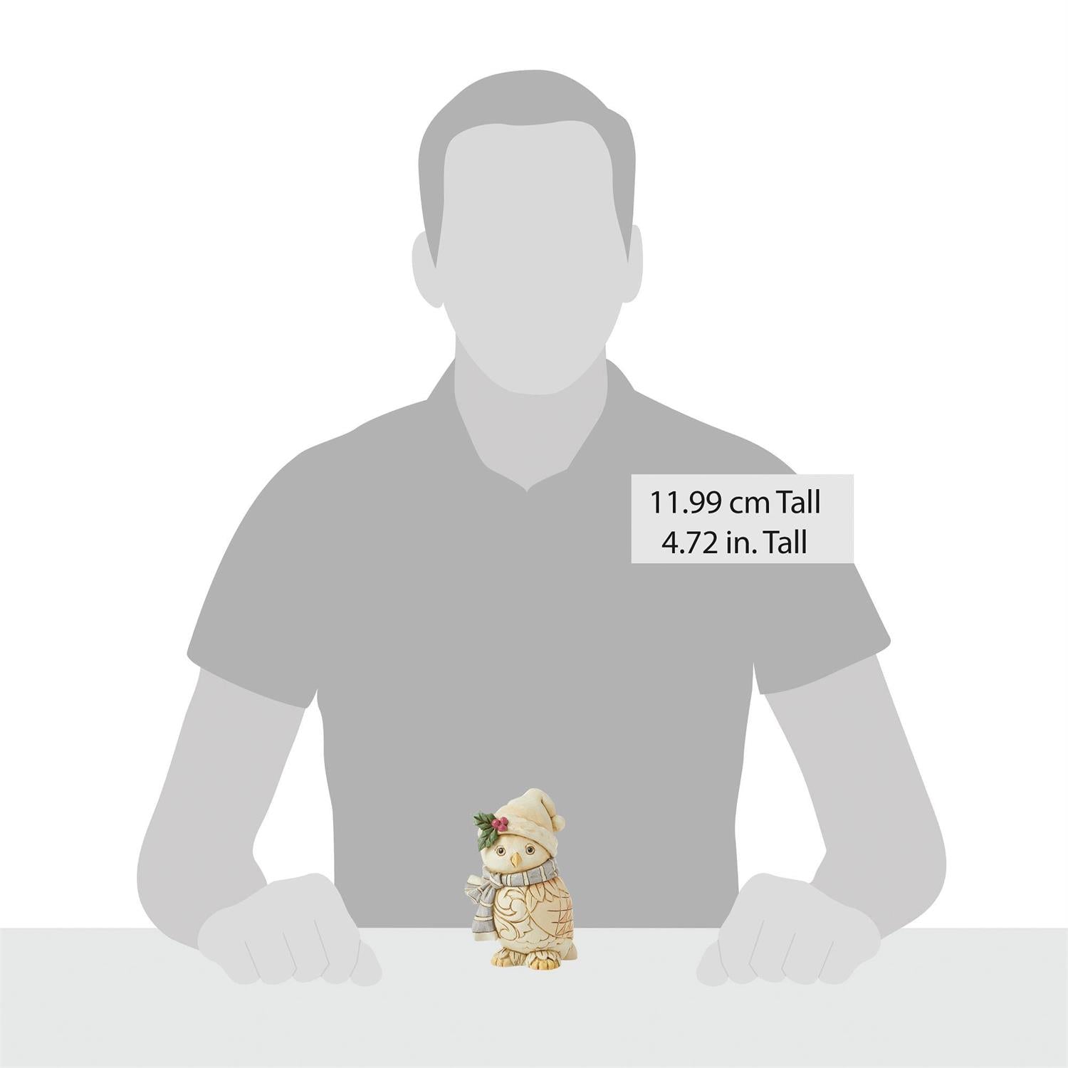 Jim Shore White Woodland Owl With Scarf Figurine