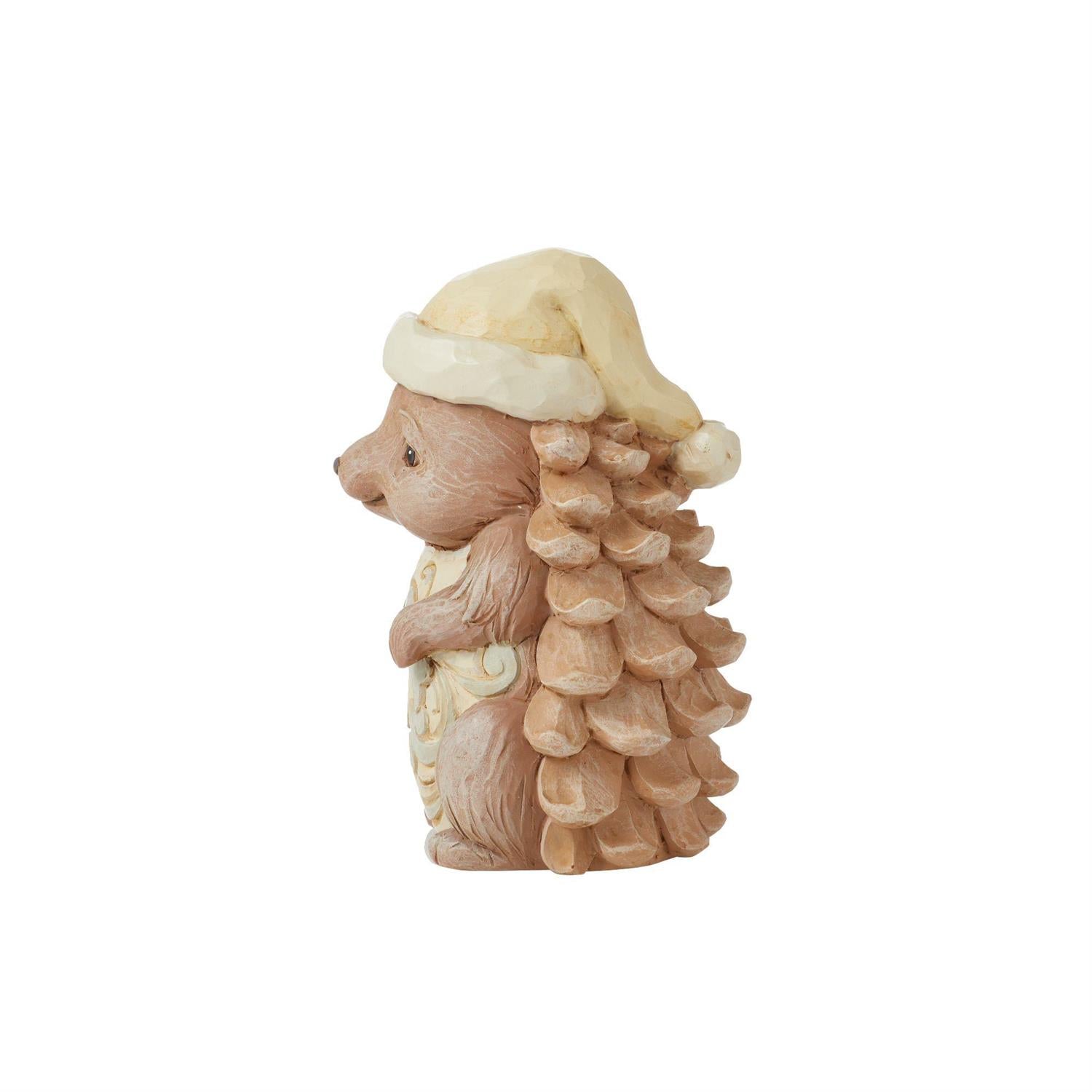 Jim Shore White Woodland Pinecone Hedgehog Figurine