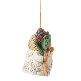 Jim Shore White Woodland Dated 2924 Gnome With Acorn Hat Hanging Ornament