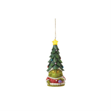 Jim Shore Grinch Gnome With Light-Up Tree Hat Hanging Ornament