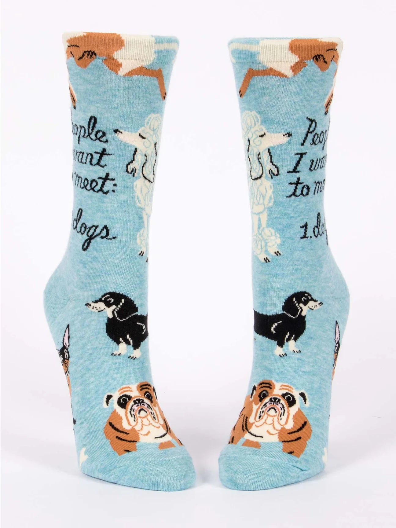 Blue Q Women's People I Want To Meet: Dogs Crew Socks