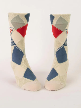 Blue Q Men's Love Me A Good Poop Crew Socks