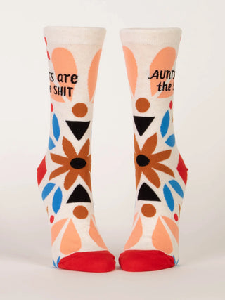 Blue Q Women's Aunts Are The Shit Crew Socks