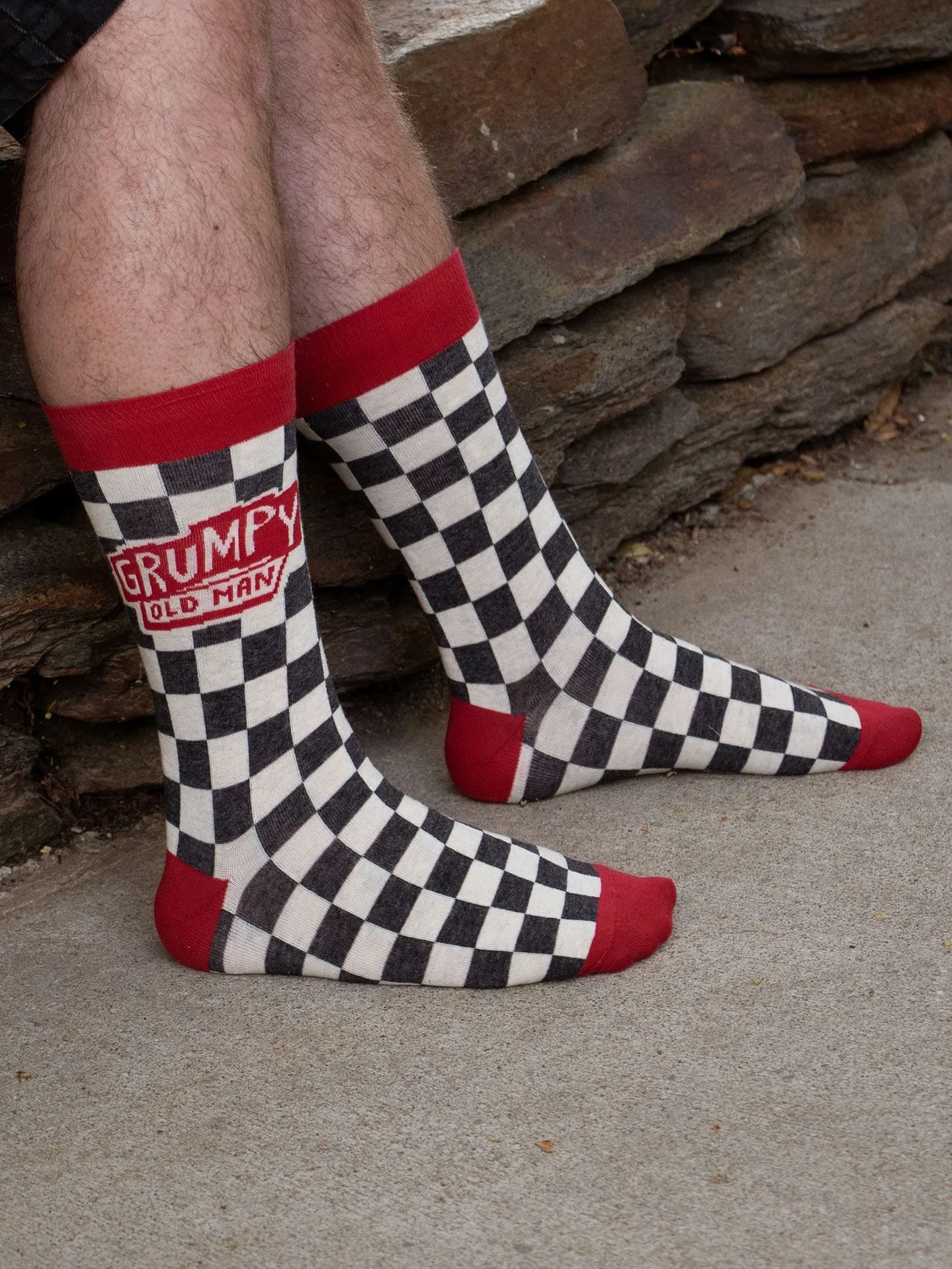 Blue Q Men's Grumpy Old Man Crew Socks