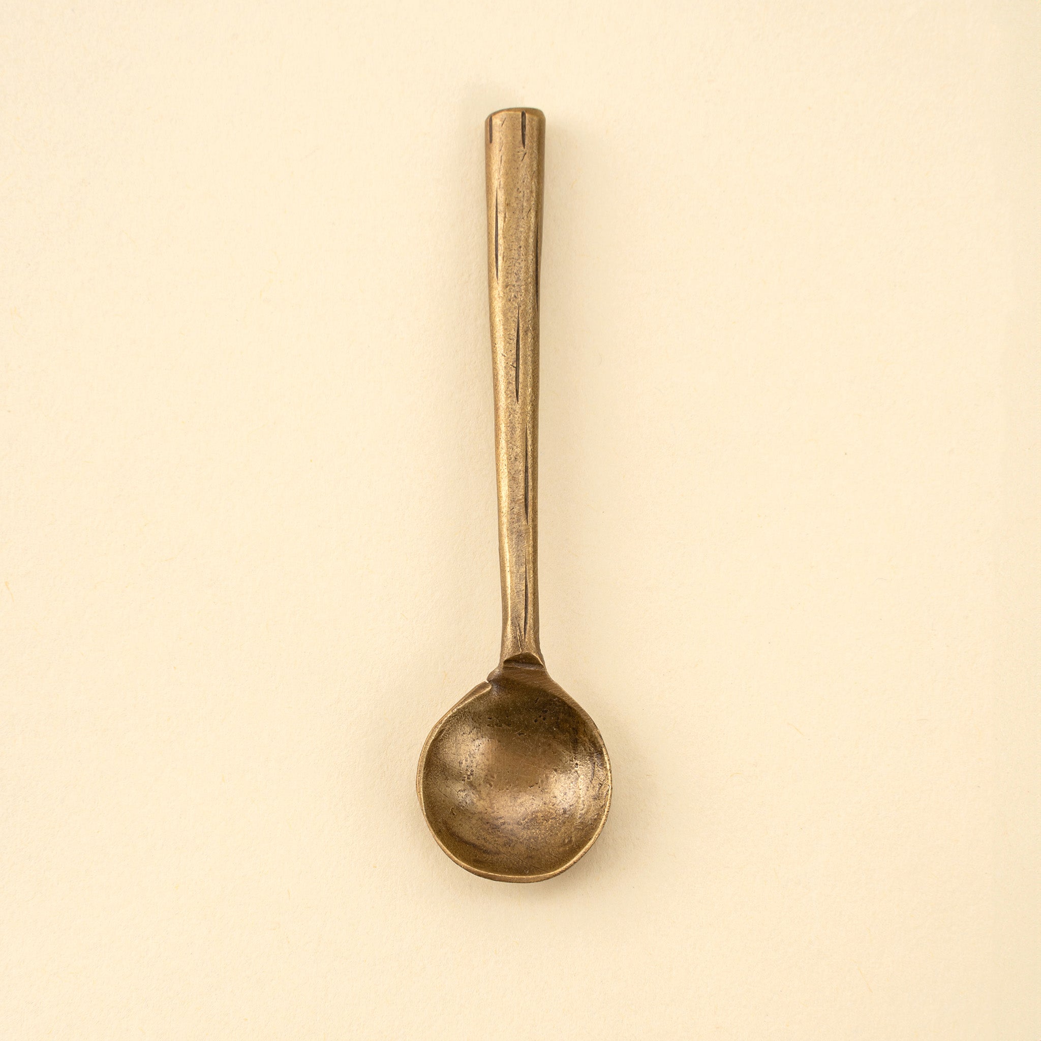 Shiny Brass Salt Spoon