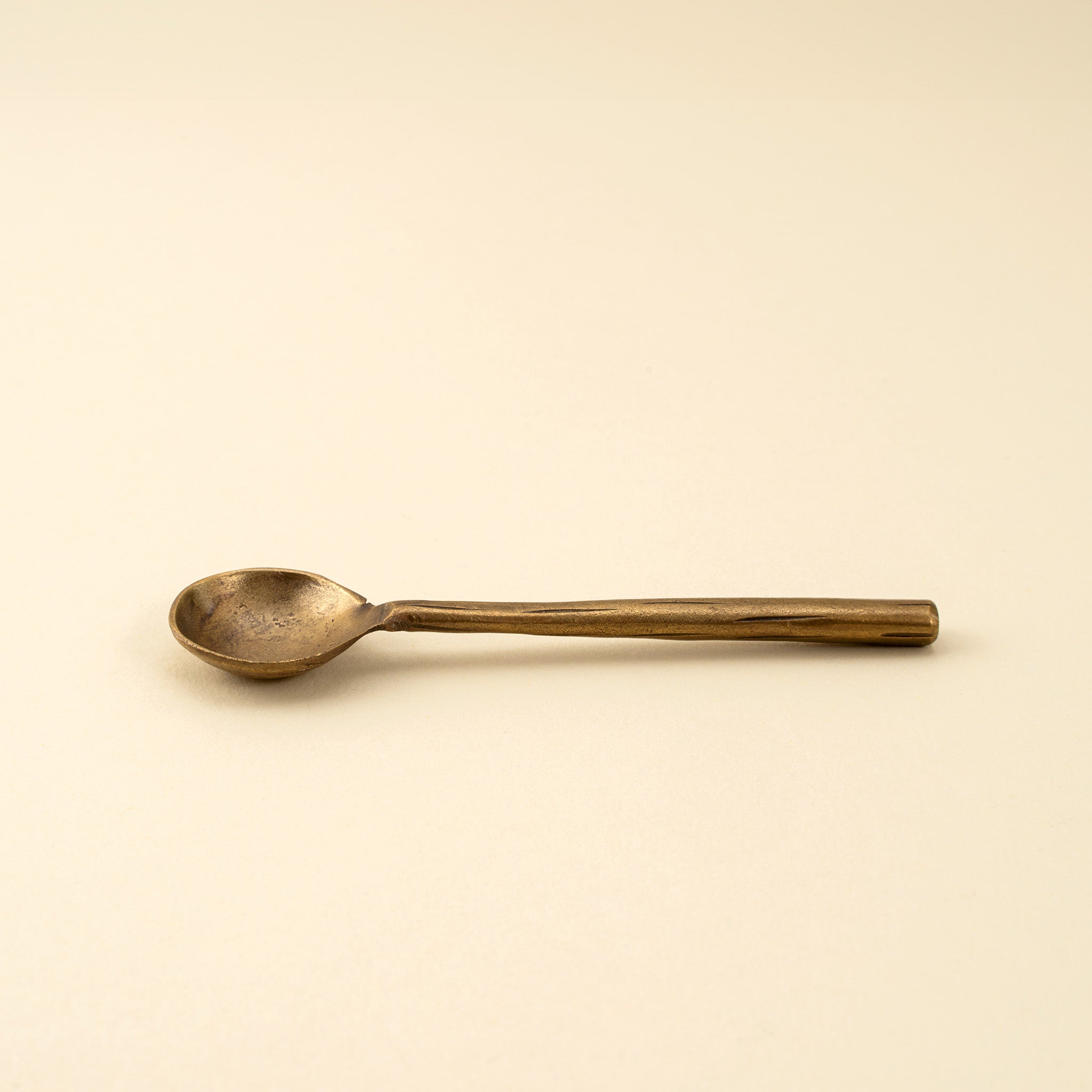 Shiny Brass Salt Spoon