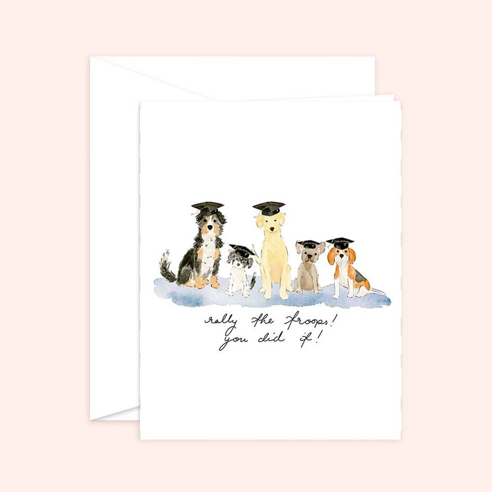 Grad Pawty Graduation card - Dog Lover: White