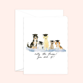 Grad Pawty Graduation card - Dog Lover: White