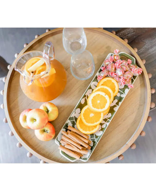 Beaded Wood Tray Set