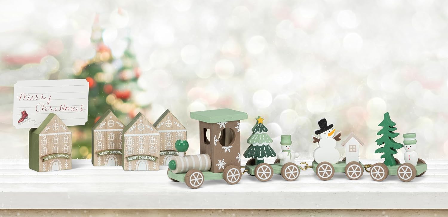Small 4 Pc Train Set - Taupe/Mint