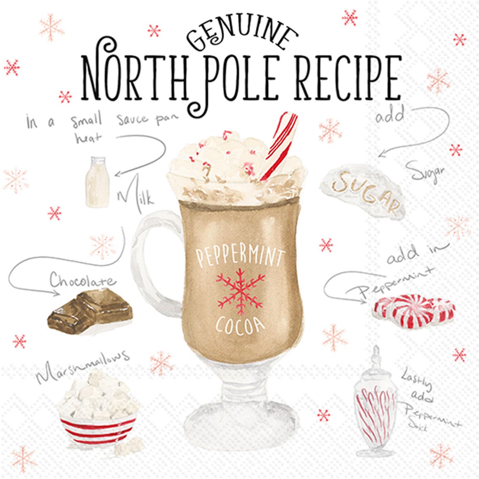 IHR Peppermint Cocoa Lunch Napkins