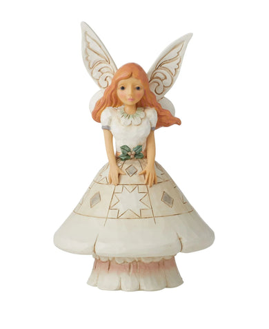 Jim Shore White Woodland Fairy with Mushroom Skirt Figurine