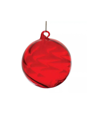 Swirl Glass Ornament - Red