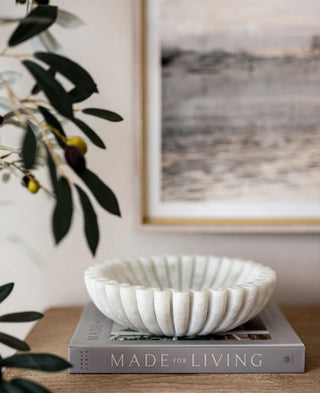 Luxe B Co. Marble Fluted Scalloped Bowls Large
