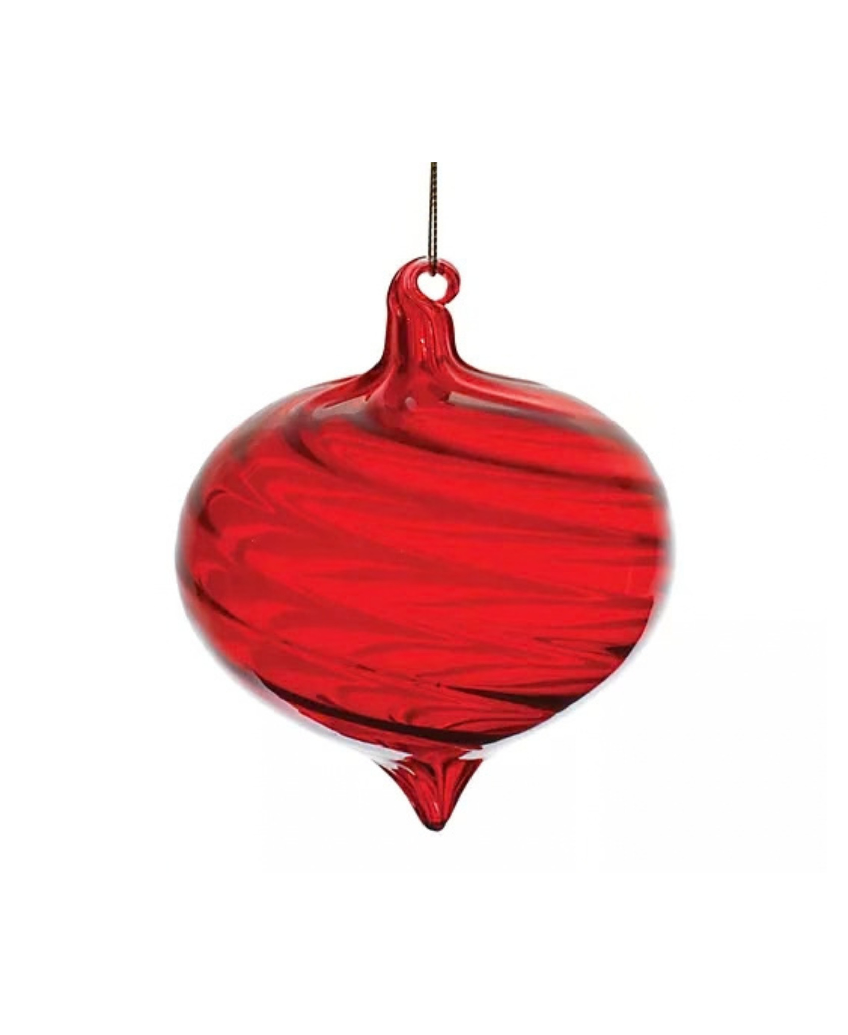 Swirl Glass Ornament - Red