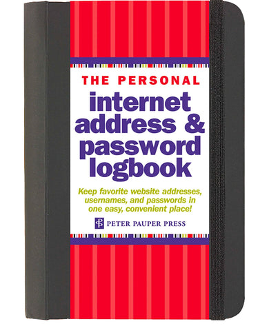 Peter Pauper Press Black Internet Address & Password Logbook
