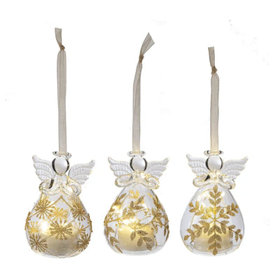 LED Glass Angel Ornaments