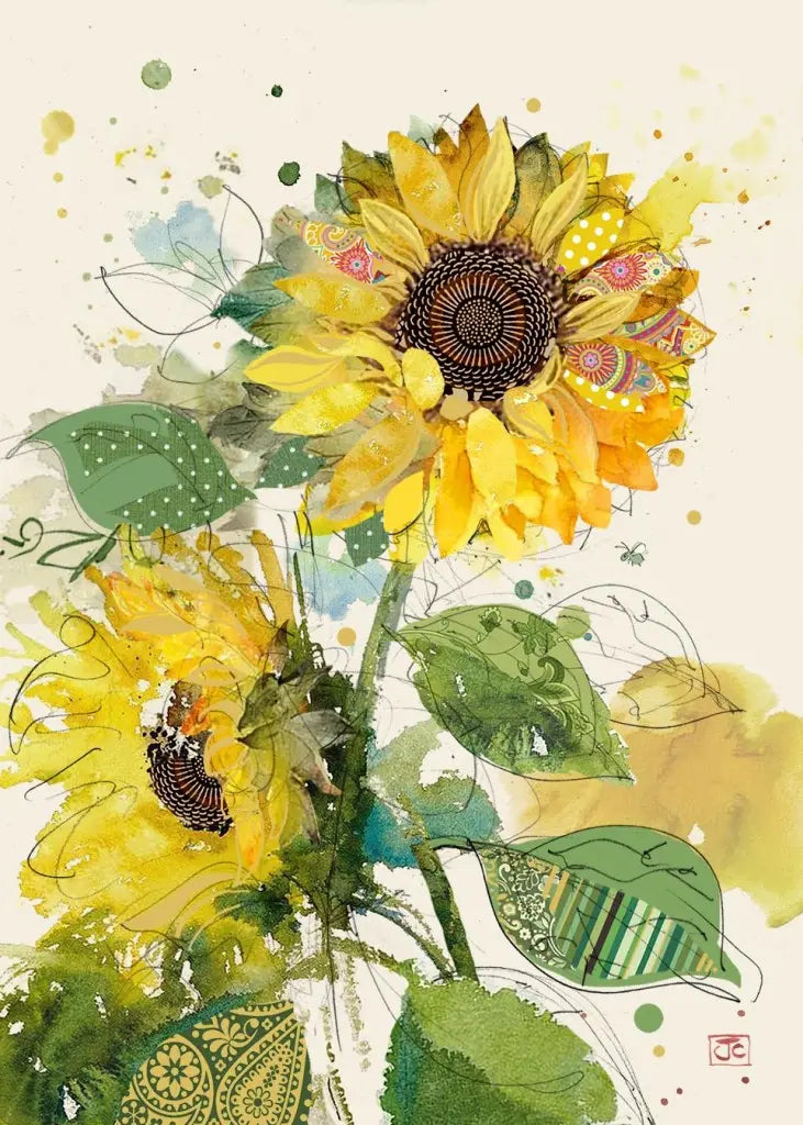 Bug Art Sunflowers Card Blank