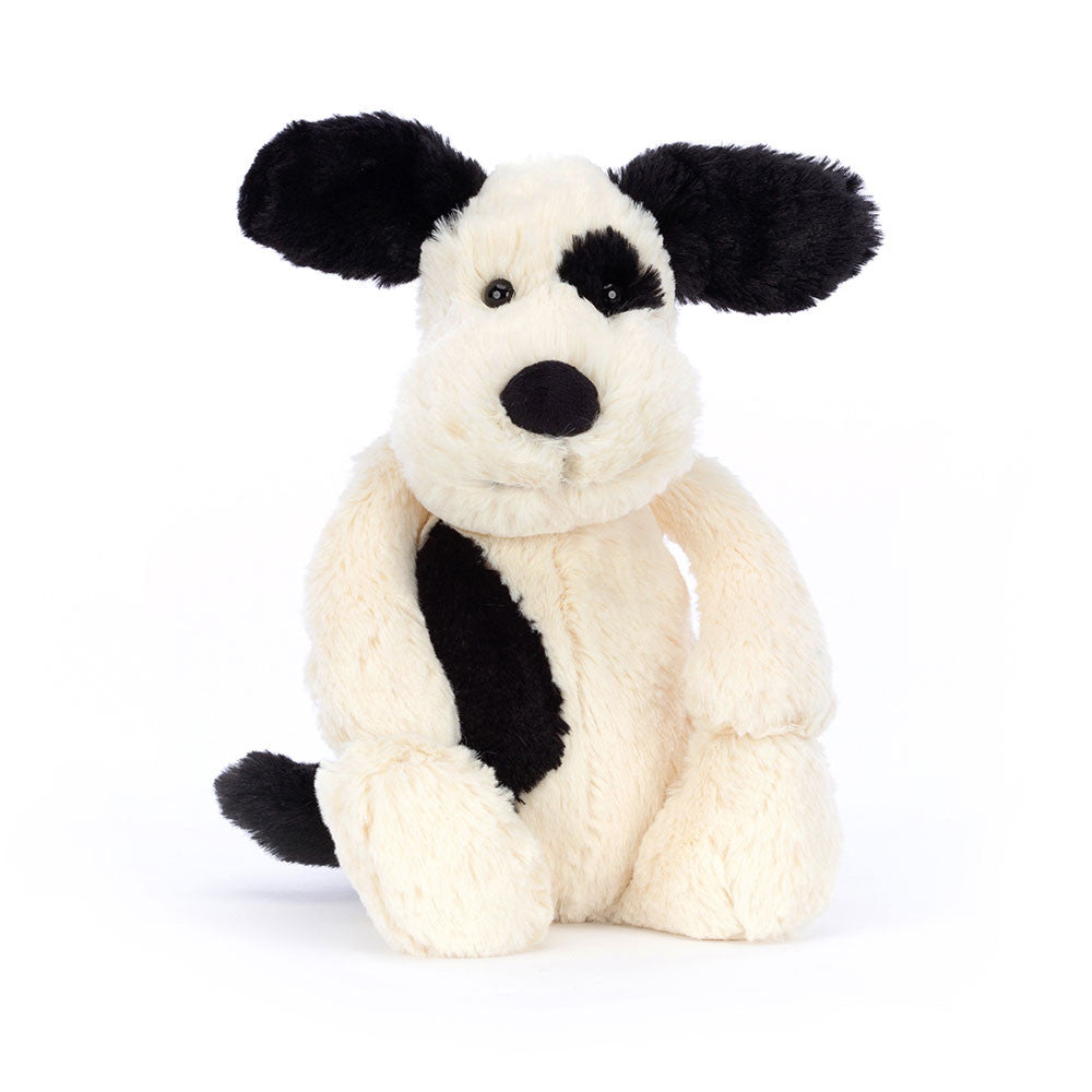 JellyCat Bashful Black & Cream Puppy Original