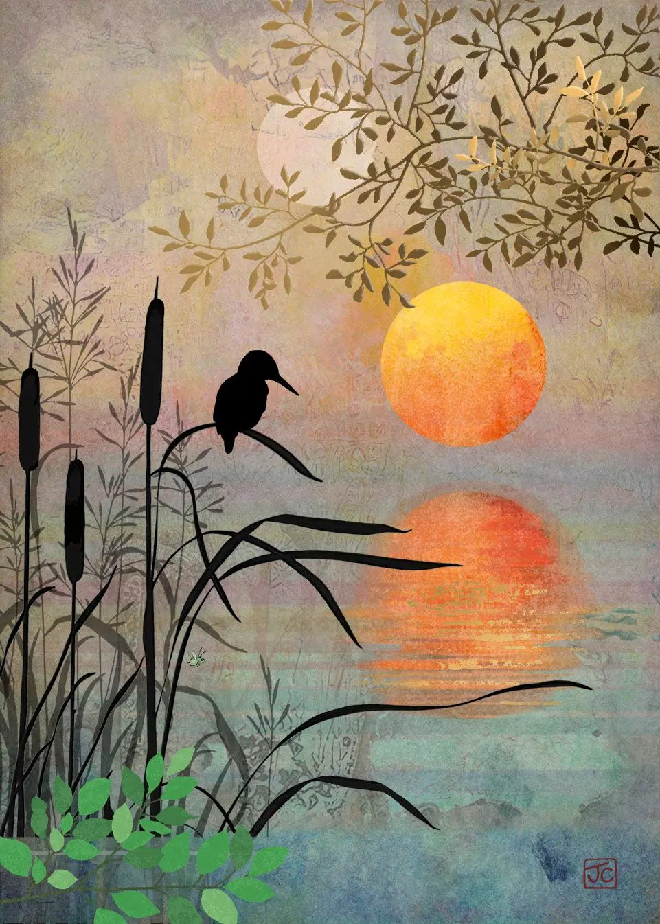 Bug Art Kingfisher Card Blank