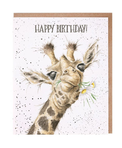 Wrendale Designs 'Birthday Flowers' Giraffe Birthday Card