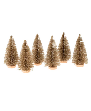 Bottle Brush Trees, Champage Sparkle, Set of 6