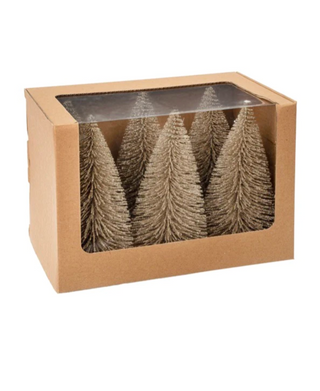 Bottle Brush Trees, Champage Sparkle, Set of 6