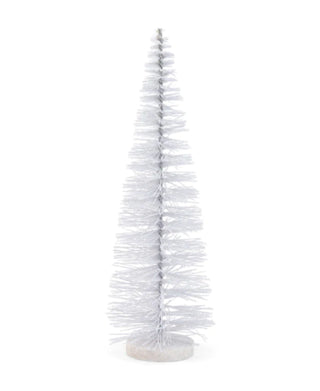 Village Bottle Brush Tree White Glitter - 14