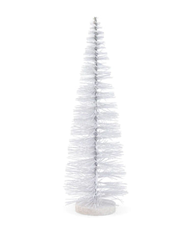 Village Bottle Brush Tree White Glitter - 14