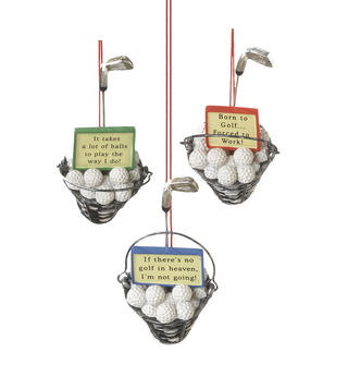 Bucket Of Golf Balls Ornament