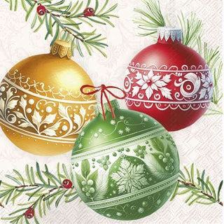 IHR Christmas Bubbles Cream Cocktail Napkins