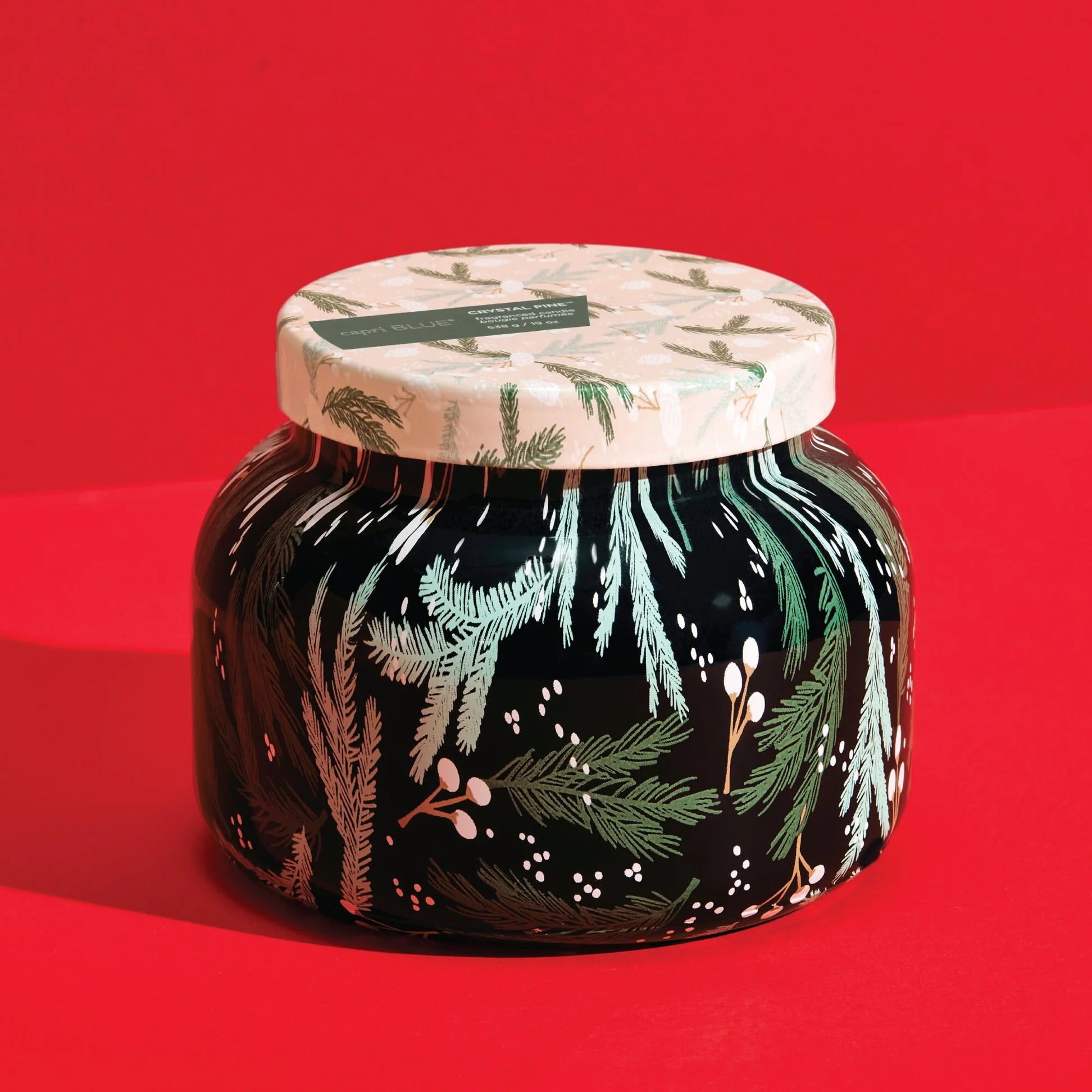 Capri Blue - Crystal Pines Holiday Pattern Play Signature Jar Candle, 19 oz.