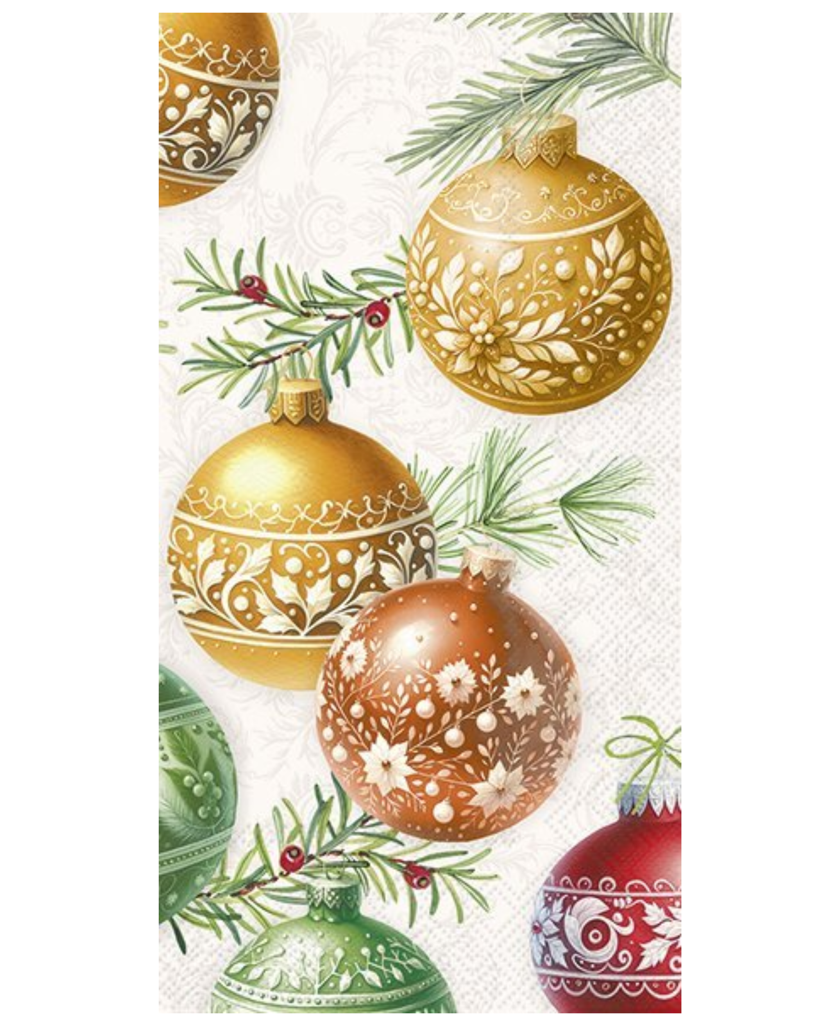 Ihr Christmas Bubbles Cream Hostess Napkins