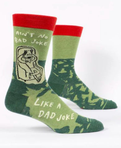 Blue Q Men's Ain't No Bad Joke Like A Dad Joke Crew Socks
