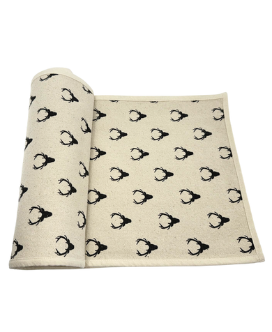 ADV Table Runner Natural with Deer Accents 14