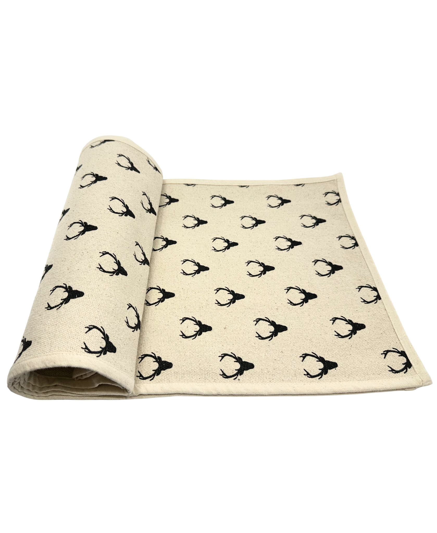ADV Table Runner Natural with Deer Accents 14