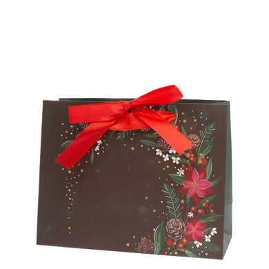 Black Christmas Floral Medium Gift Bag