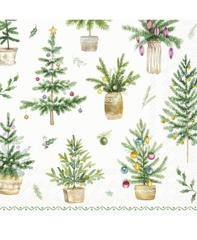 IHR Festive Holidays Green Cocktail Napkins